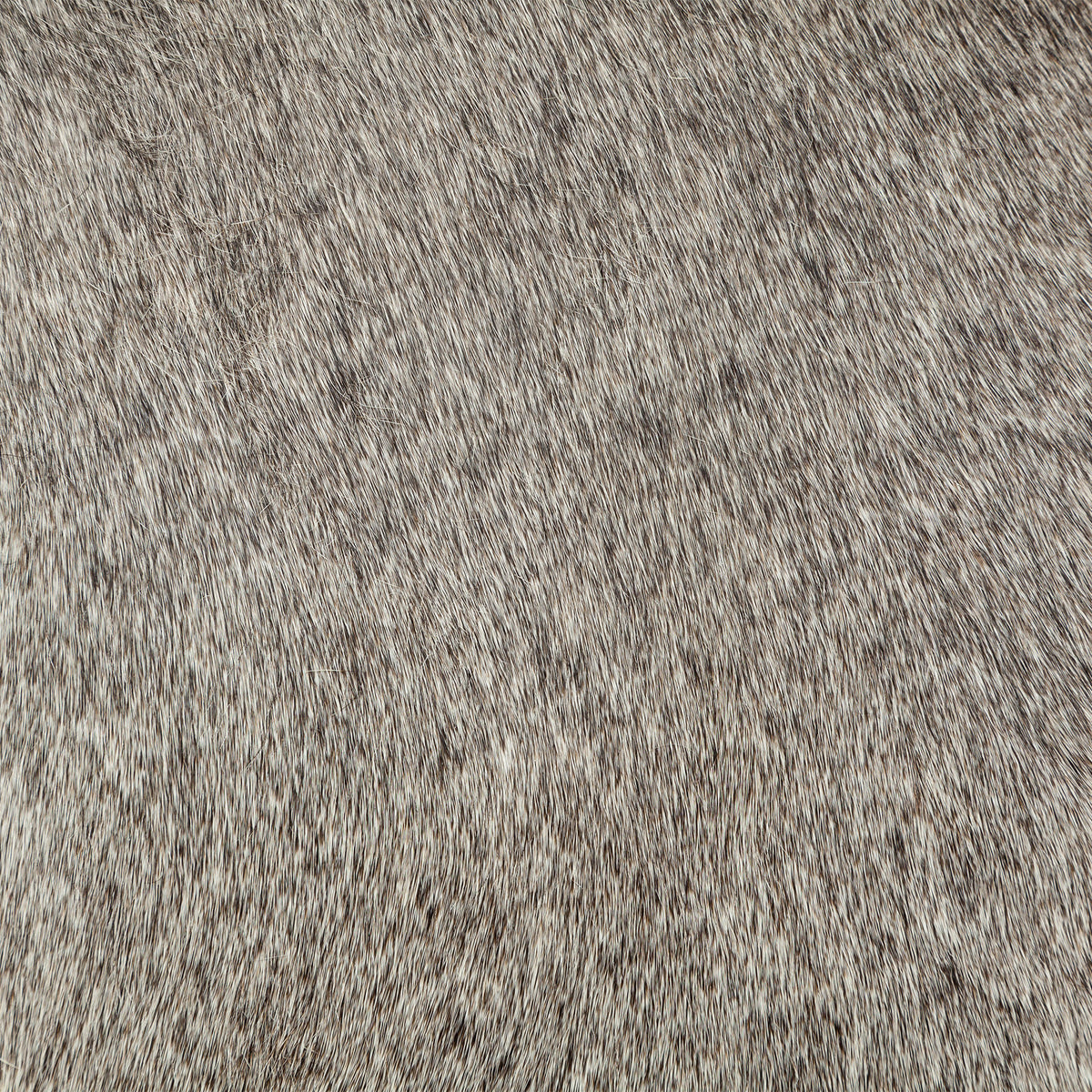 Zahavi I 23"H grey-toned hair-on-hide ottoman-Stools & Ottomans-DECOROLALA