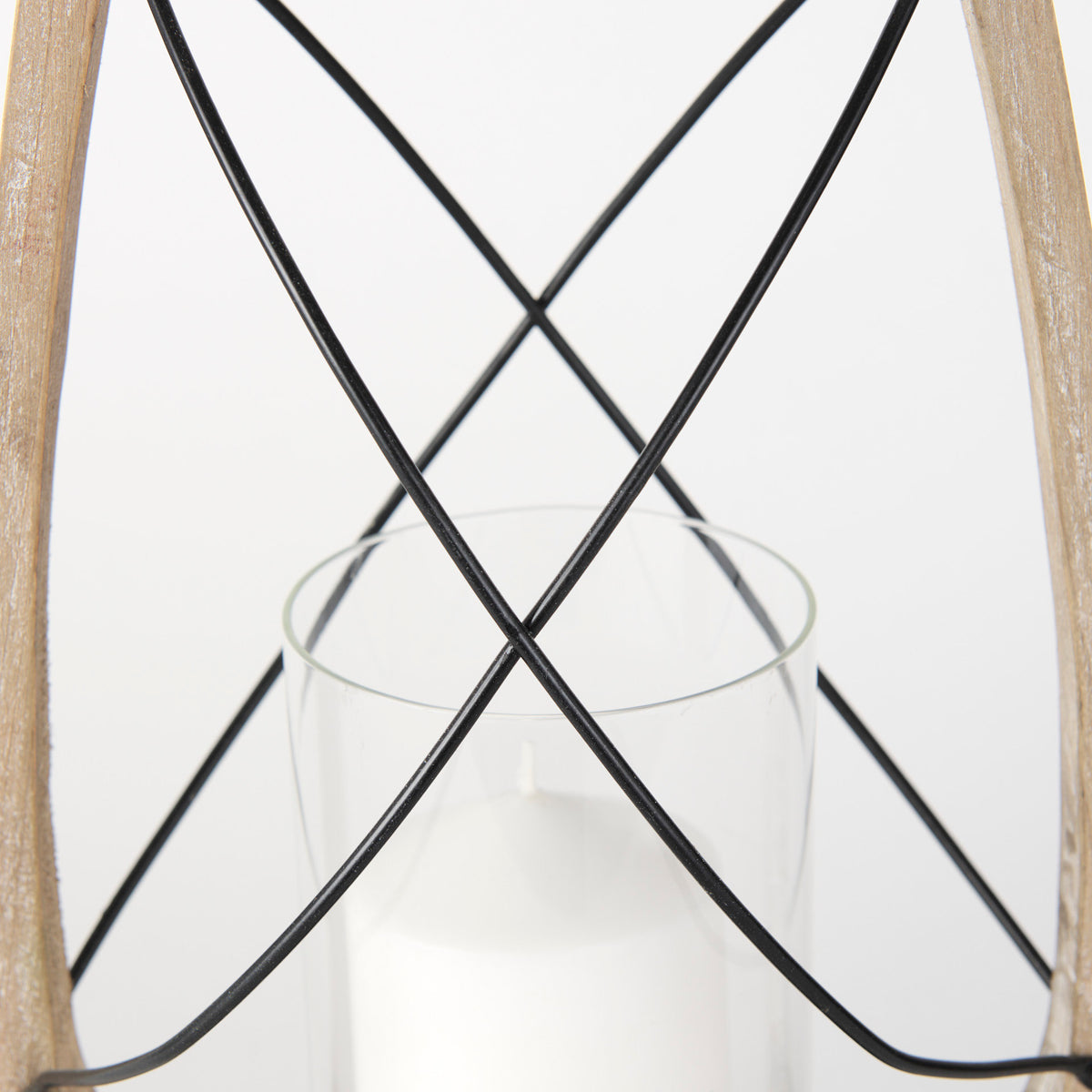Zain I Small Brown Wooden Vintage Inspired Candle Holder Lantern-Lanterns-DECOROLALA