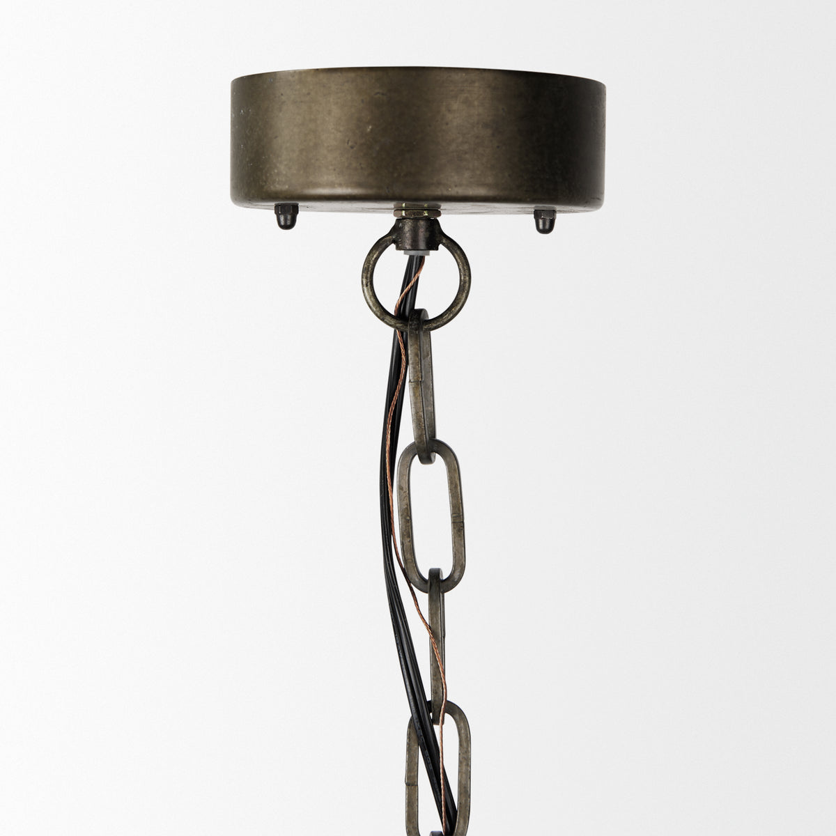 Zaio 12.5Lx 12.5W x 18.5H Weathered Antique Gold Metal Caged Bulb Pendant Light-Pendant Lighting-DECOROLALA