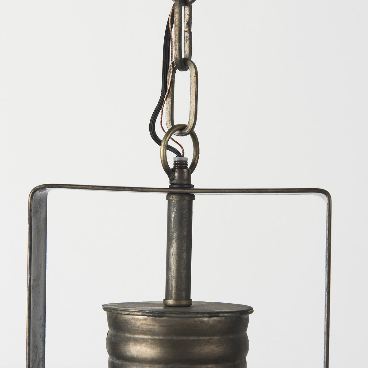 Zaio 12.5Lx 12.5W x 18.5H Weathered Antique Gold Metal Caged Bulb Pendant Light-Pendant Lighting-DECOROLALA