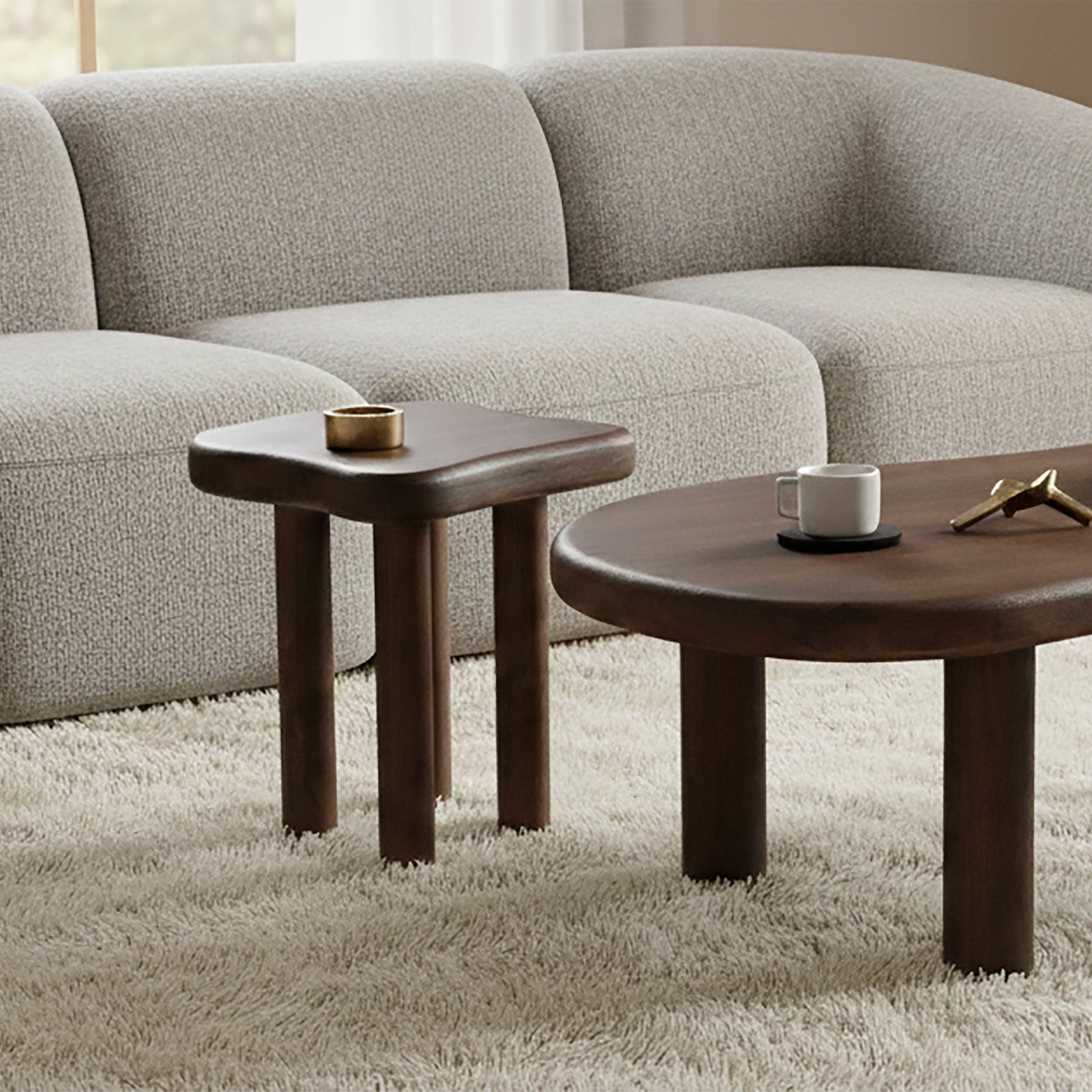 Zaloa Accent Table - Dark Walnut Solid Mango Wood-Accent Table-DECOROLALA