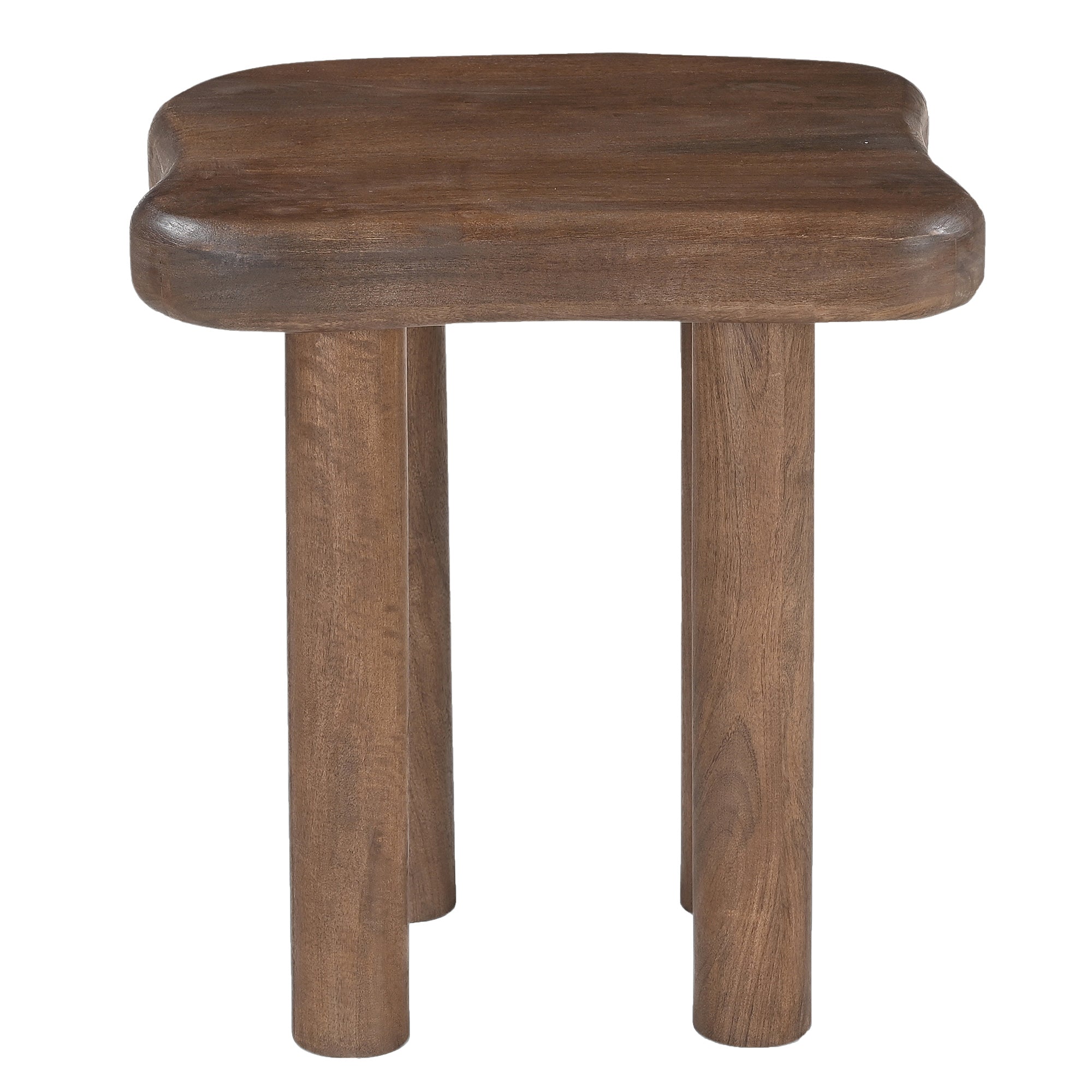 Zaloa Accent Table - Dark Walnut Solid Mango Wood-Accent Table-DECOROLALA
