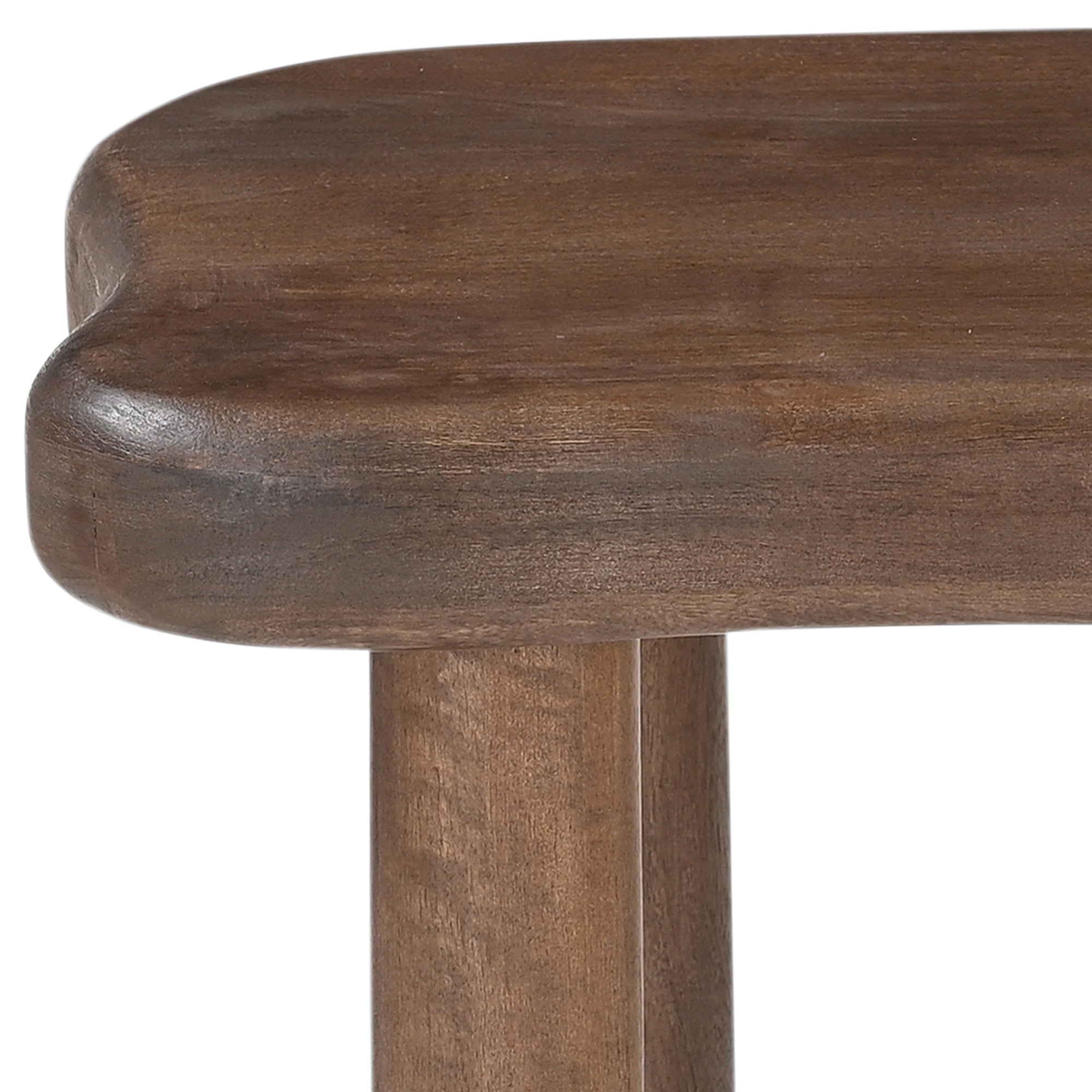 Zaloa Accent Table - Dark Walnut Solid Mango Wood-Accent Table-DECOROLALA