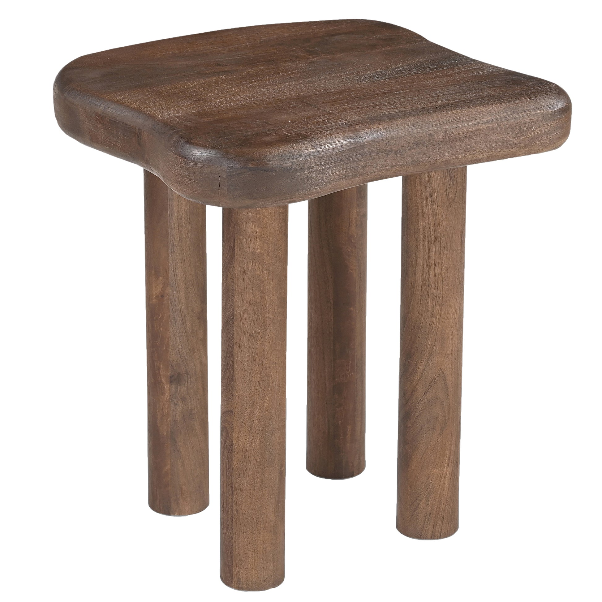 Zaloa Accent Table - Dark Walnut Solid Mango Wood-Accent Table-DECOROLALA
