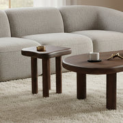 Zaloa Accent Table - Dark Walnut Solid Mango Wood-Accent Table-DECOROLALA