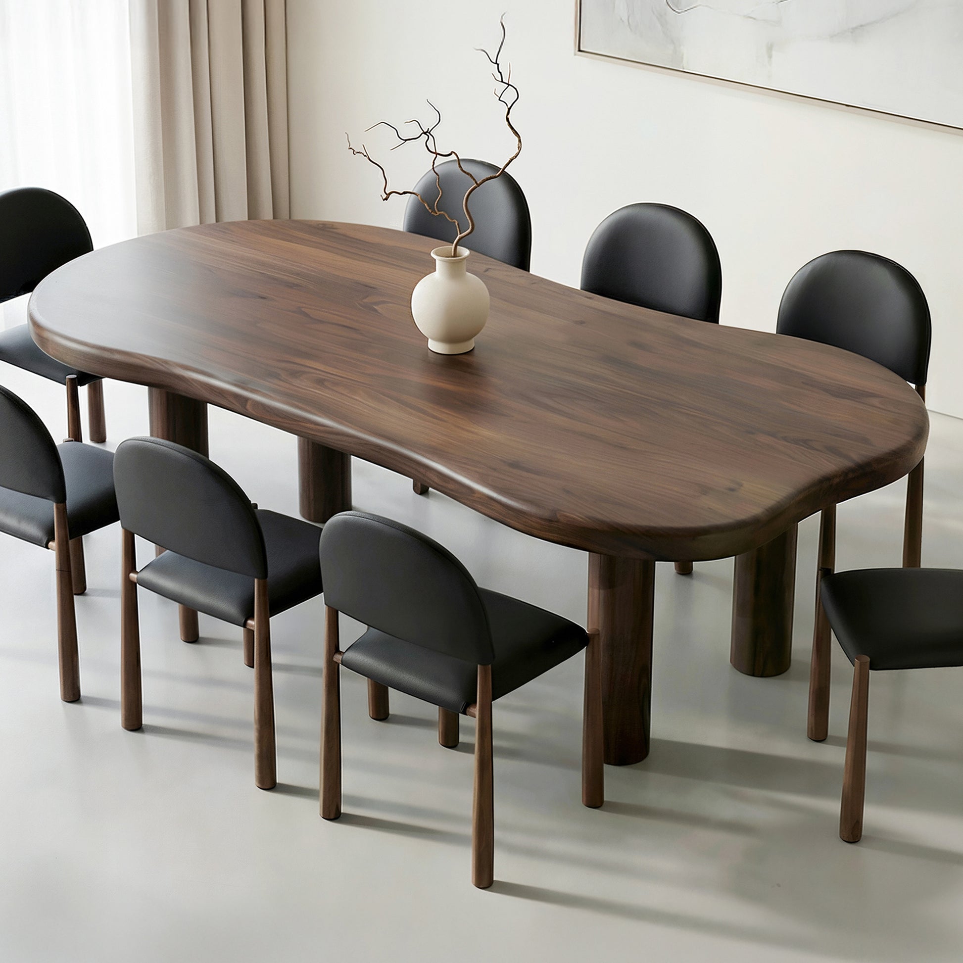 Zaloa Dining Table - Dark Walnut Solid Mango Wood 78"-DECOROLALA