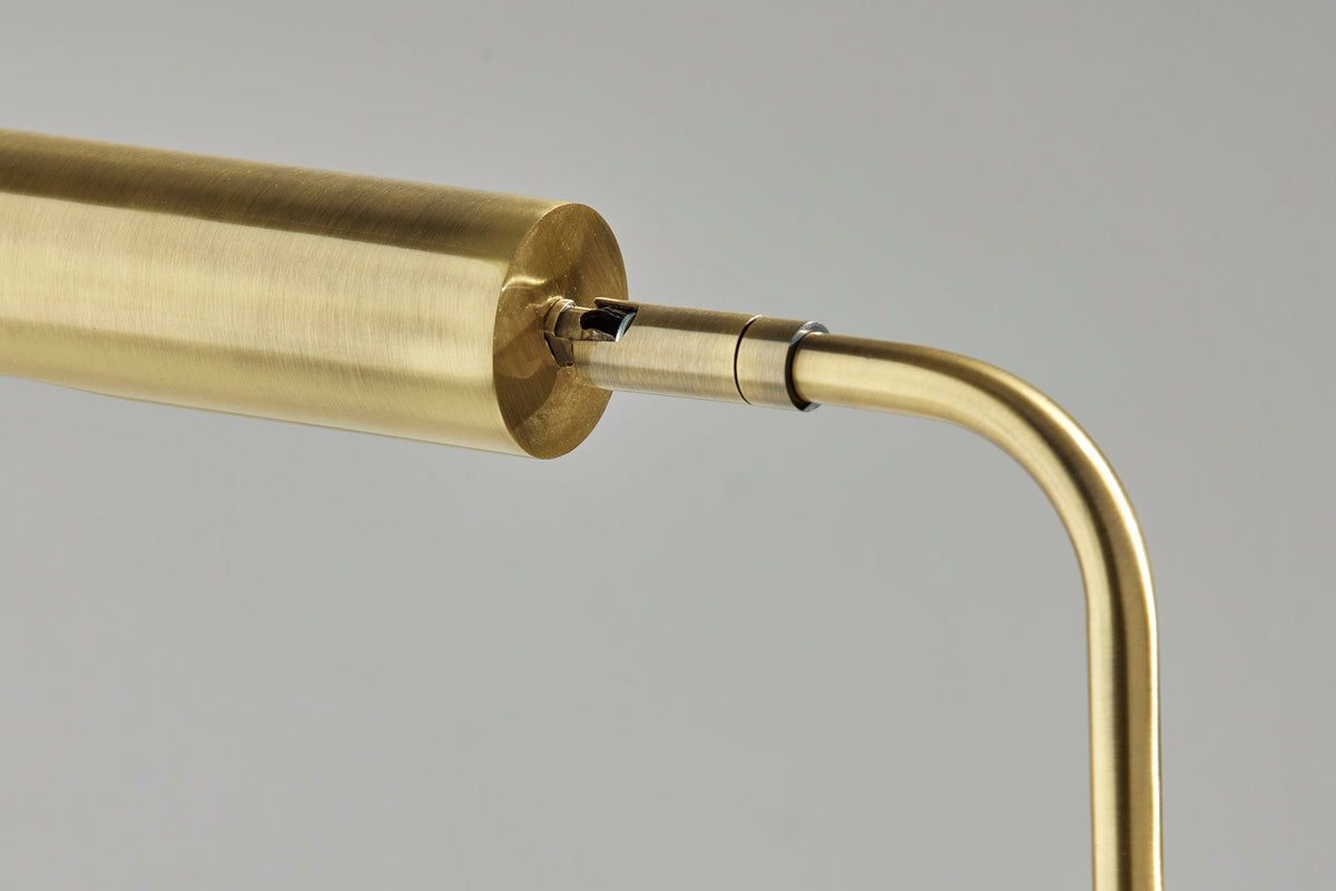Zane LED Desk Lamp - Antique Brass 17" Adjustable-Lighting-DECOROLALA