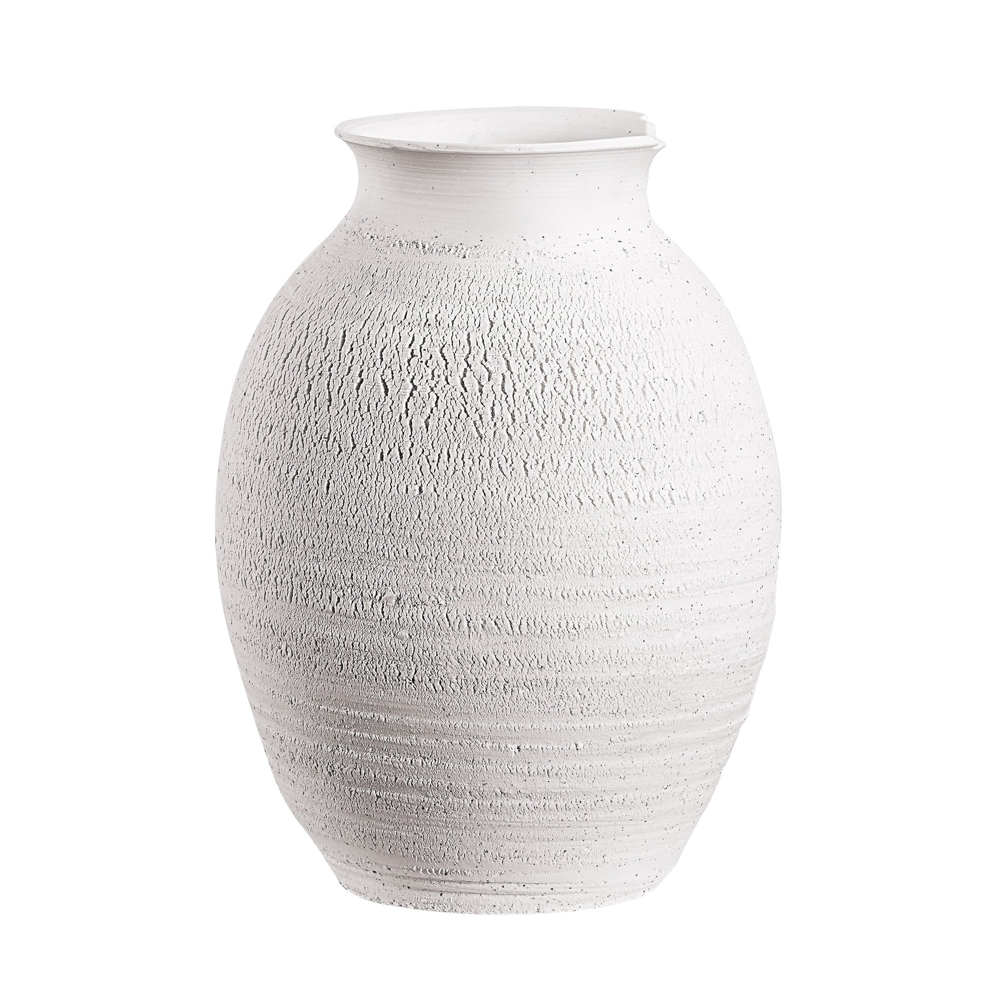 Zeb Indoor Ceramic Vase, Matte White-Vase-DECOROLALA