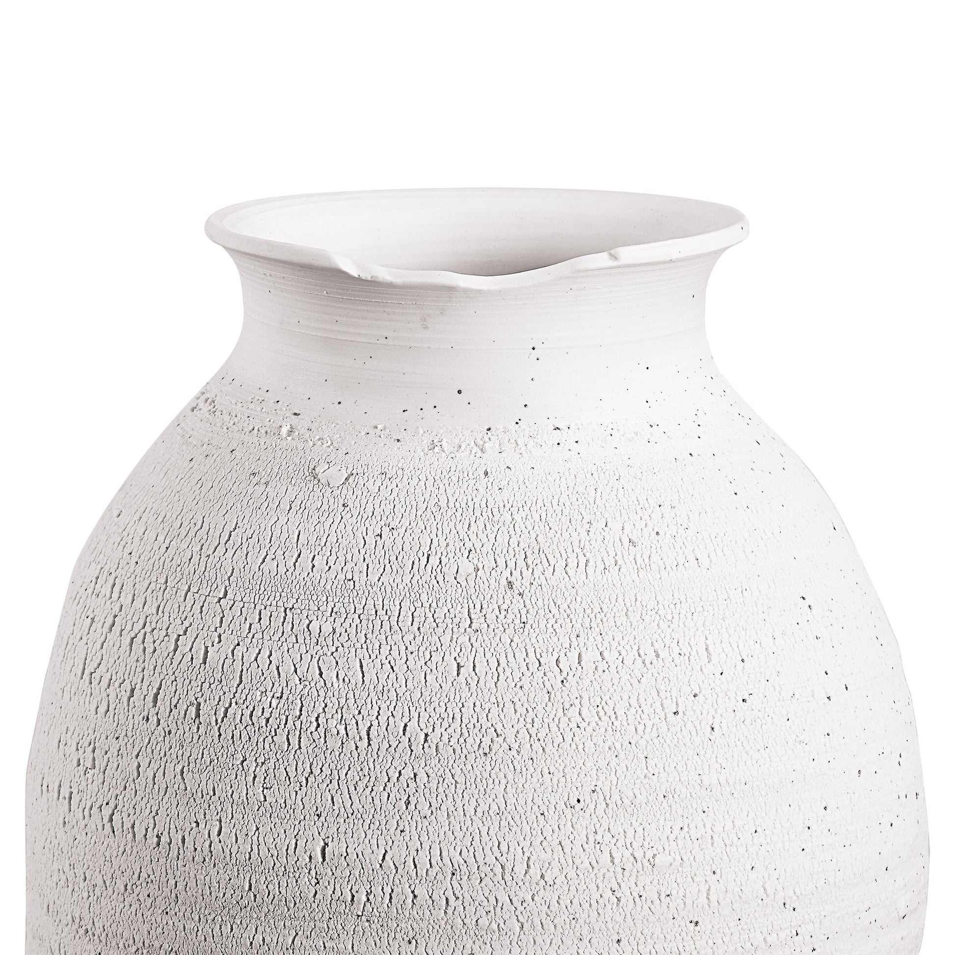 Zeb Indoor Ceramic Vase, Matte White-Vase-DECOROLALA