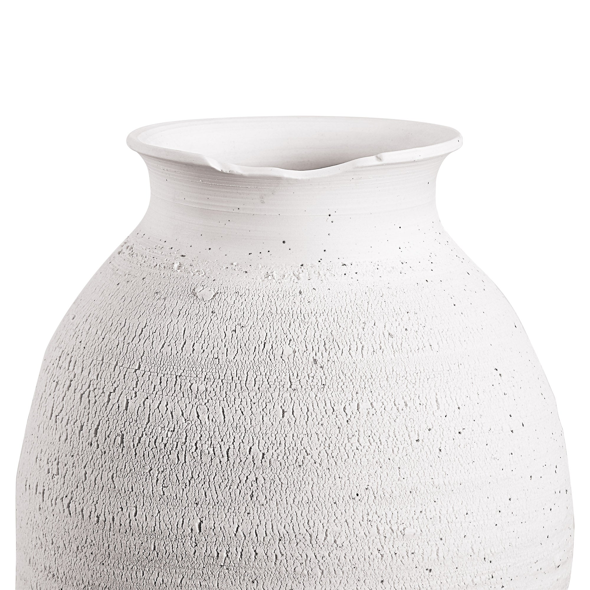 Zeb Indoor Ceramic Vase, Matte White-Vase-DECOROLALA