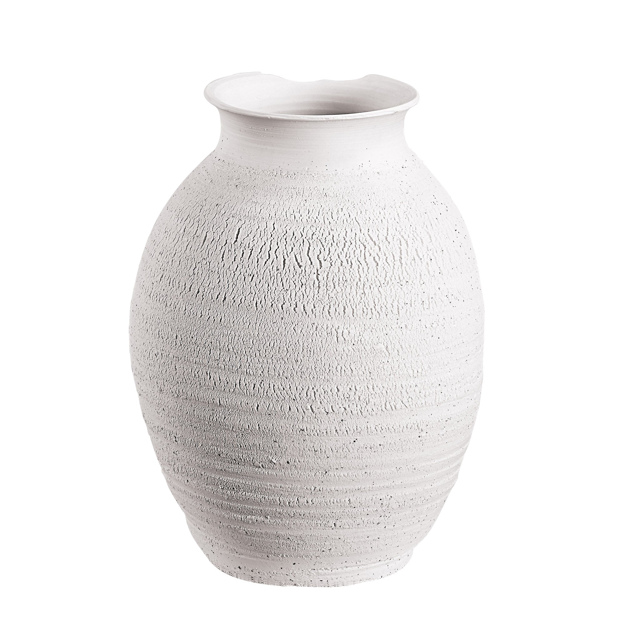 Zeb Indoor Ceramic Vase, Matte White-Vase-DECOROLALA