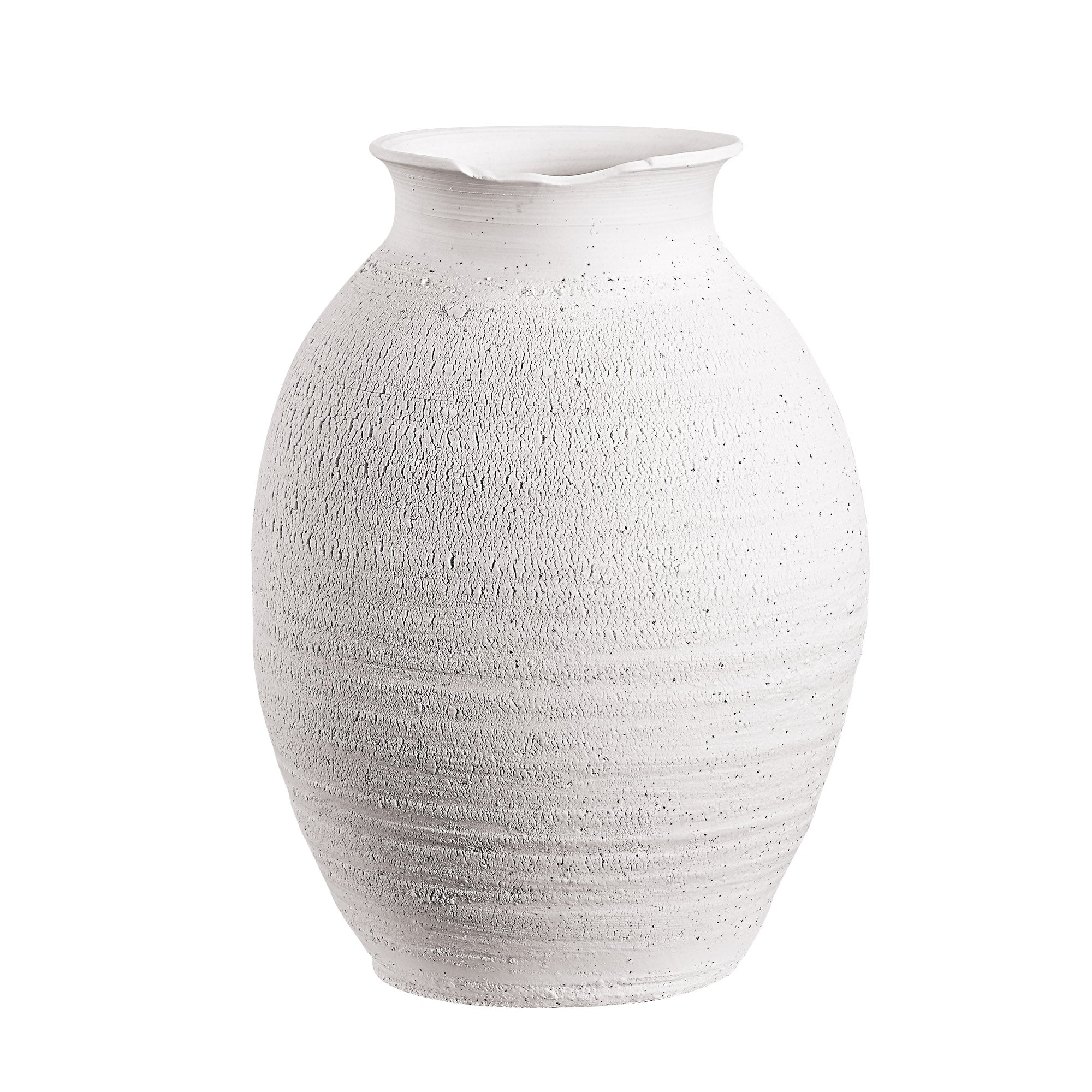 Zeb Indoor Ceramic Vase, Matte White-Vase-DECOROLALA