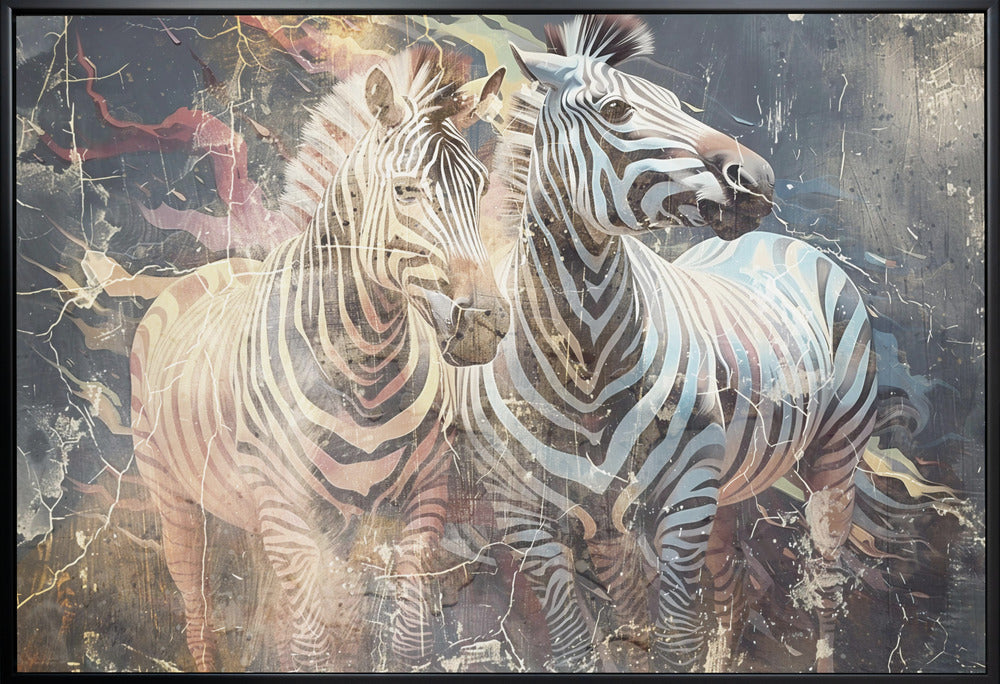 Zebra Animal Vintage Art Illustration Wallart 03-canvas-DECOROLALA