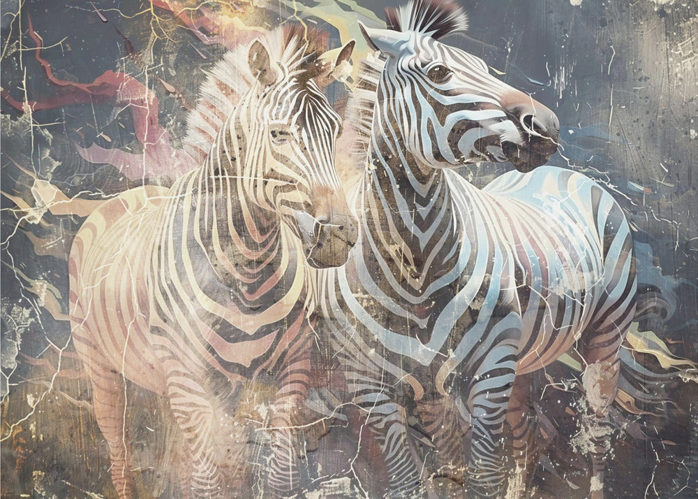 Zebra Animal Vintage Art Illustration Wallart 03-canvas-DECOROLALA