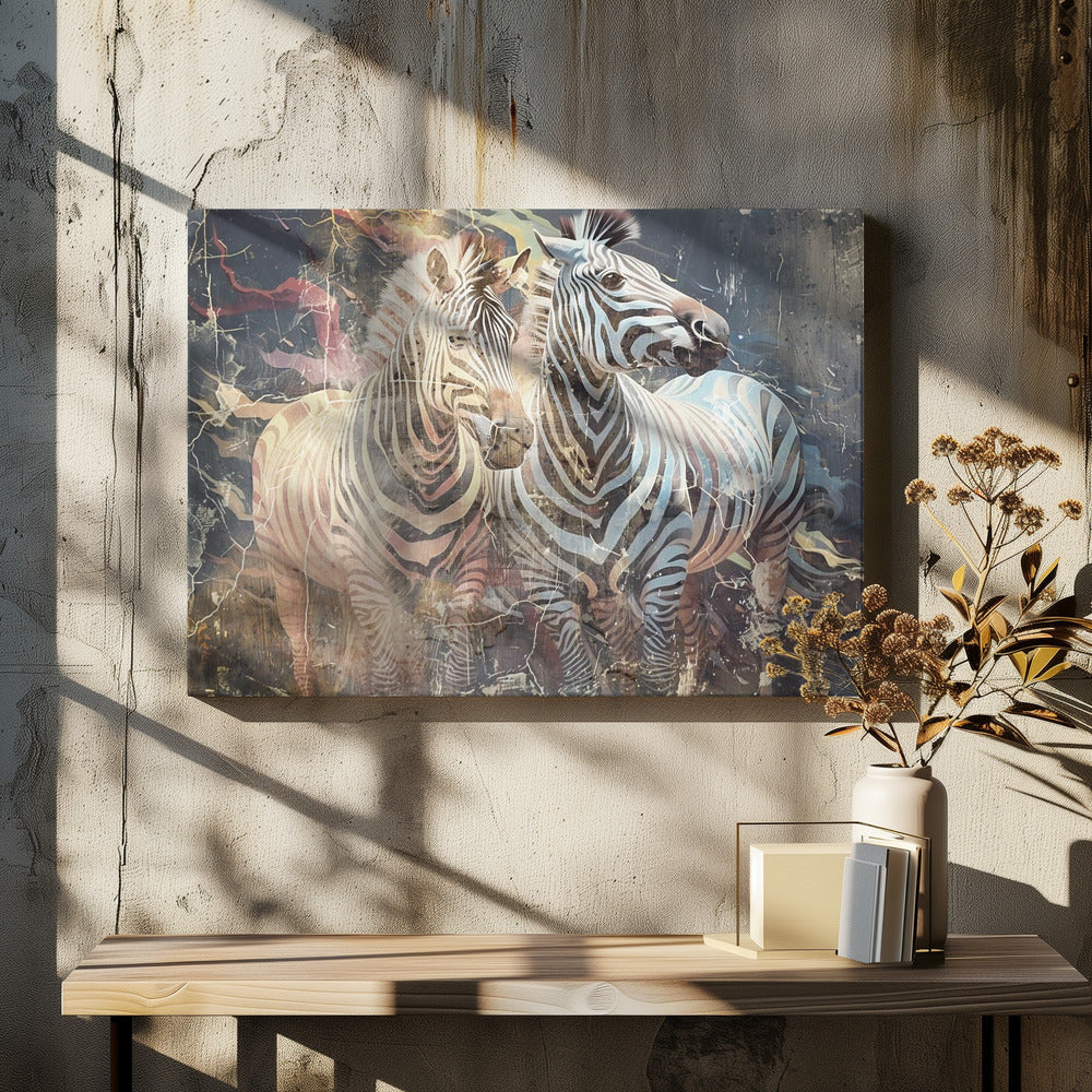 Zebra Animal Vintage Art Illustration Wallart 03-canvas-DECOROLALA