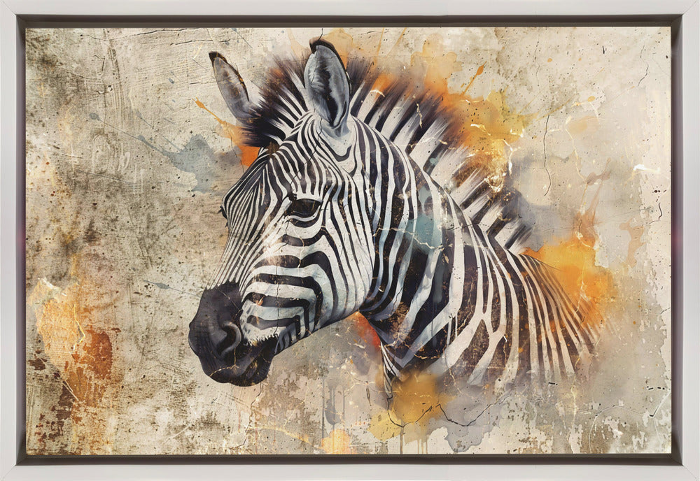 Zebra Animal Vintage Art Illustration Wallart 06-canvas-DECOROLALA