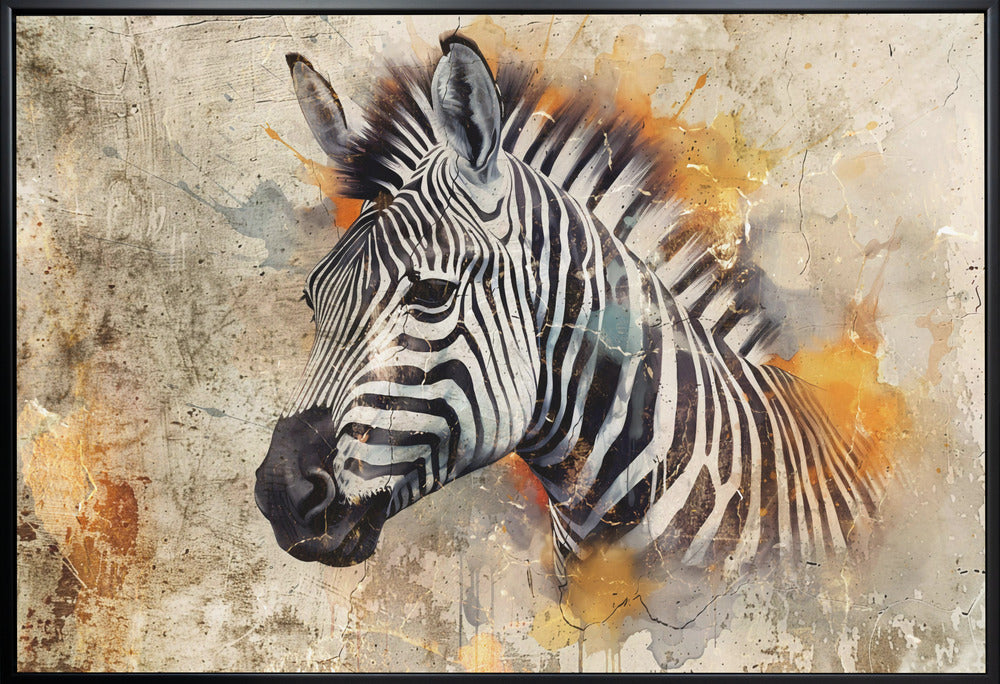 Zebra Animal Vintage Art Illustration Wallart 06-canvas-DECOROLALA