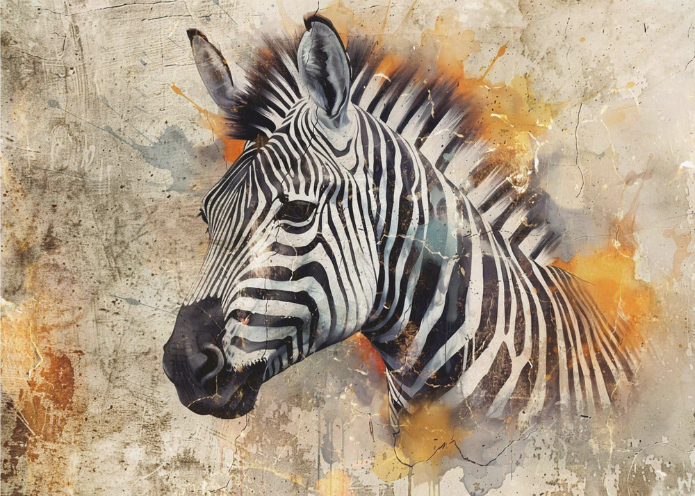 Zebra Animal Vintage Art Illustration Wallart 06-canvas-DECOROLALA