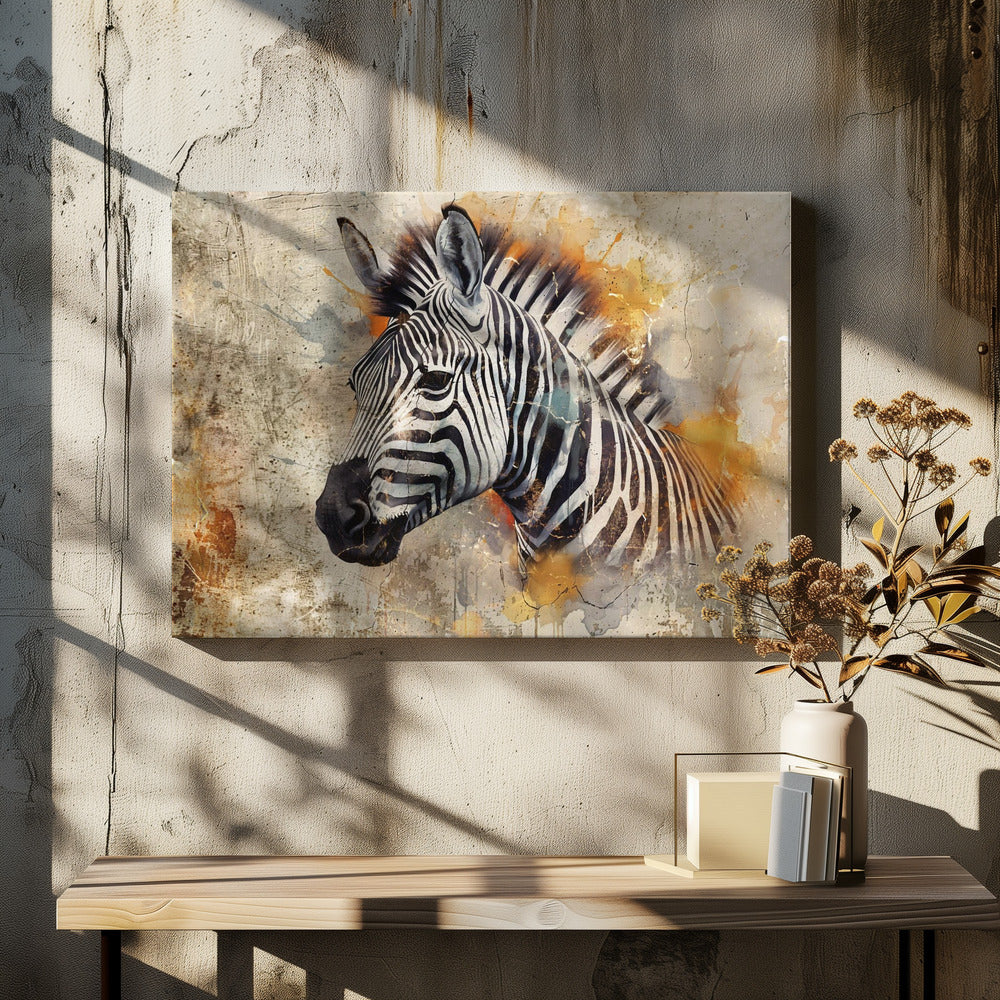 Zebra Animal Vintage Art Illustration Wallart 06-canvas-DECOROLALA