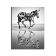 Zebra Canvas Wall Art 36" x 48" Silver Varnish-Wall Art-DECOROLALA