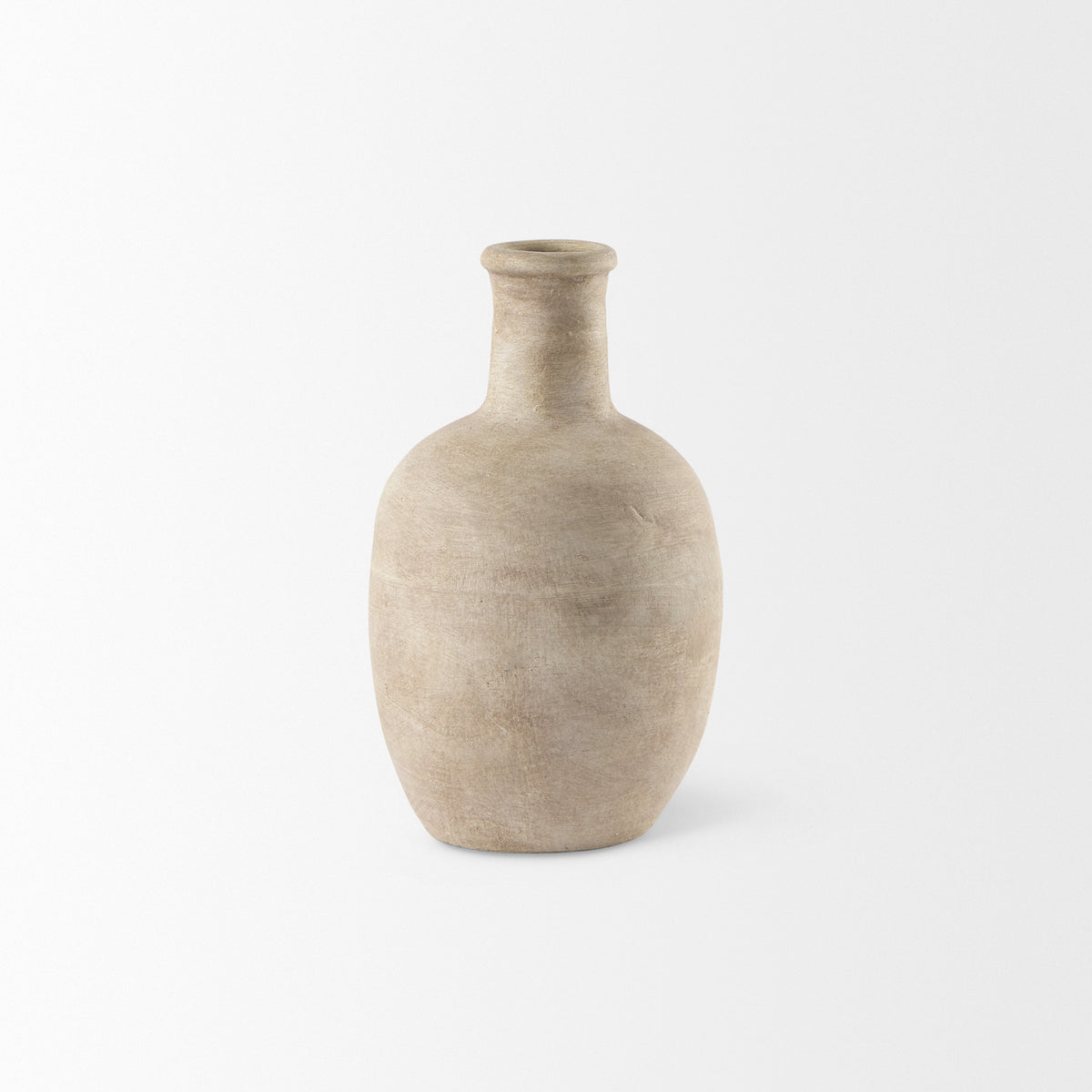 Zenni 5.3L x 5.3W x 9.3H Warm Beige Ceramic Vase-Vase-DECOROLALA