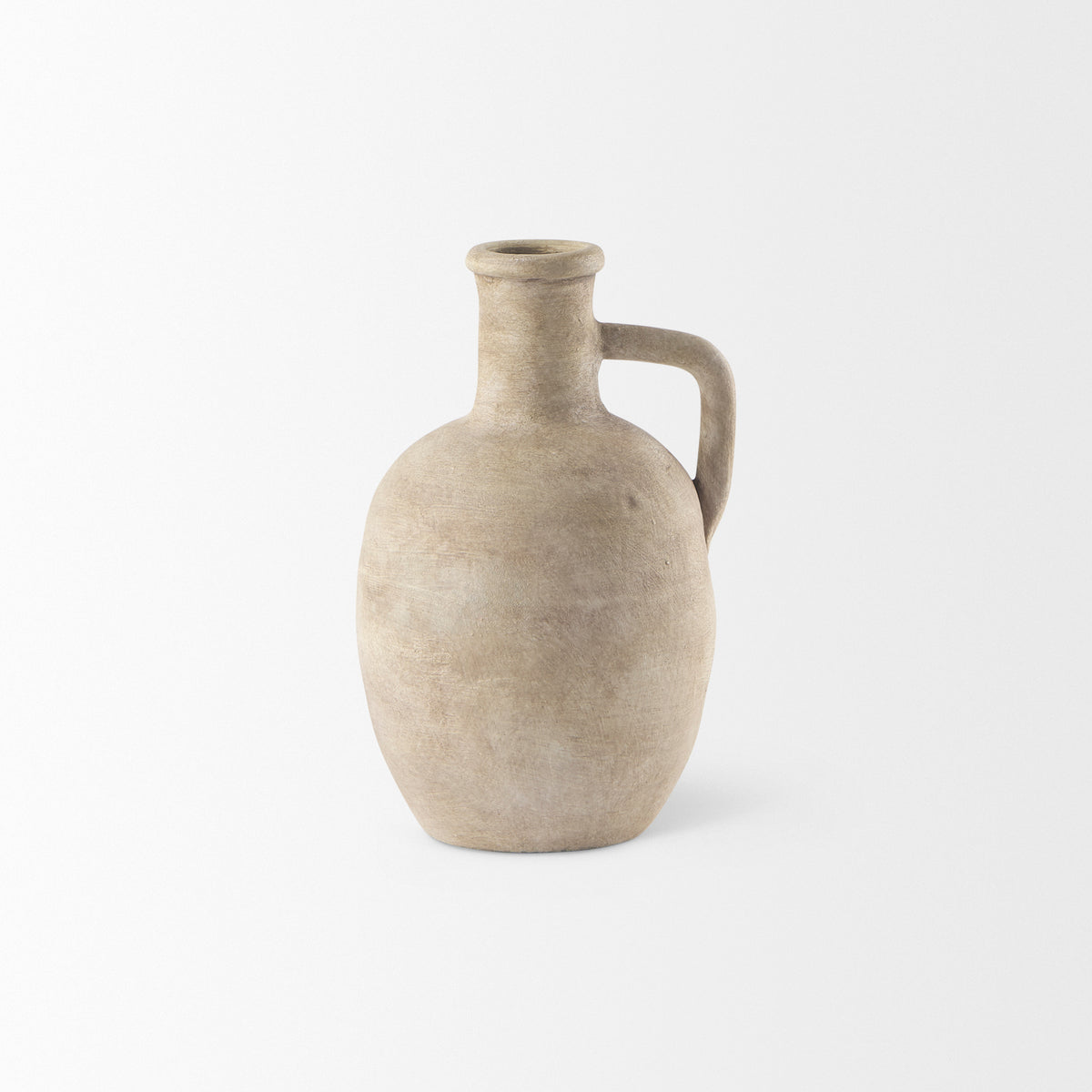 Zenni 5.3L x 5.3W x 9.3H Warm Beige Ceramic Vase-Vase-DECOROLALA