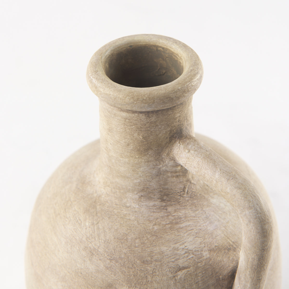 Zenni 5.3L x 5.3W x 9.3H Warm Beige Ceramic Vase-Vase-DECOROLALA
