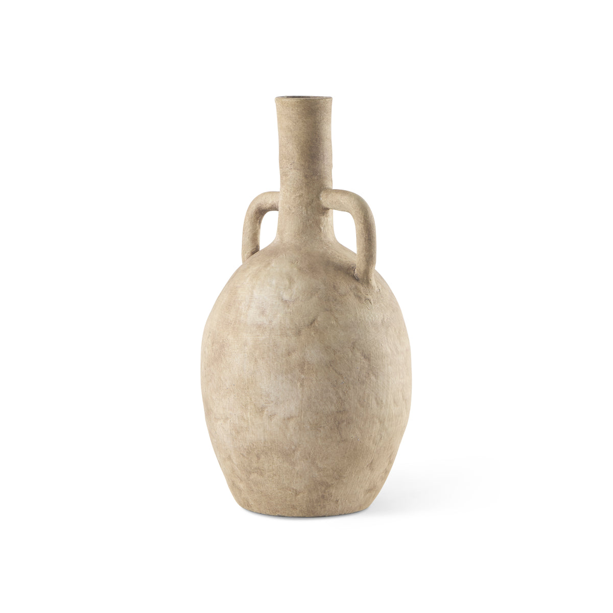 Zenni 6.1L x 6.1W x 12.0H Warm Beige Ceramic Vase-Vase-DECOROLALA