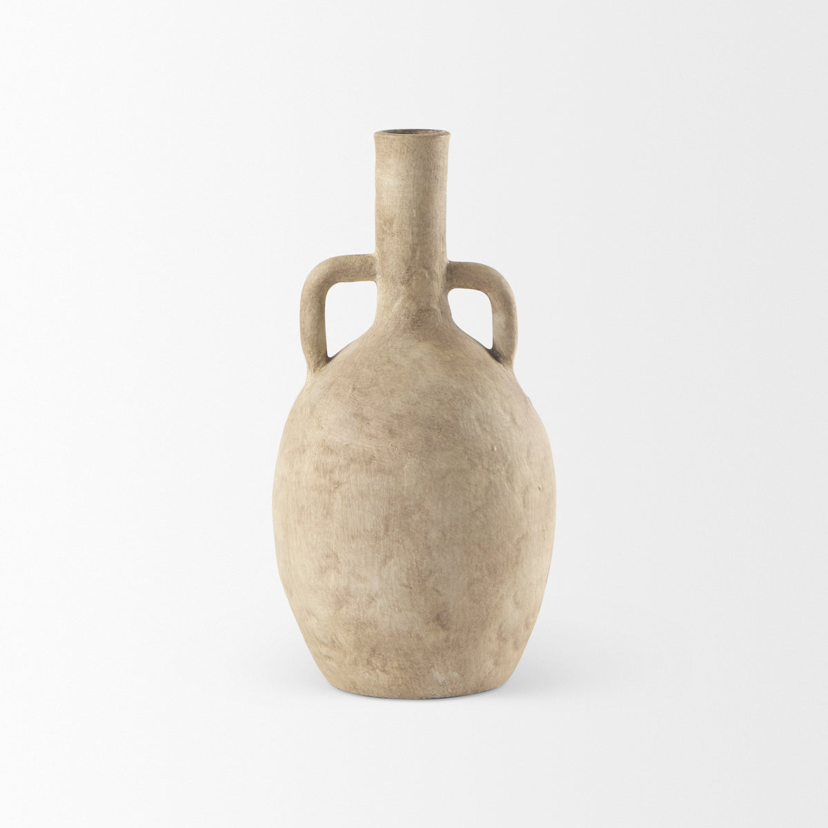 Zenni 6.1L x 6.1W x 12.0H Warm Beige Ceramic Vase-Vase-DECOROLALA