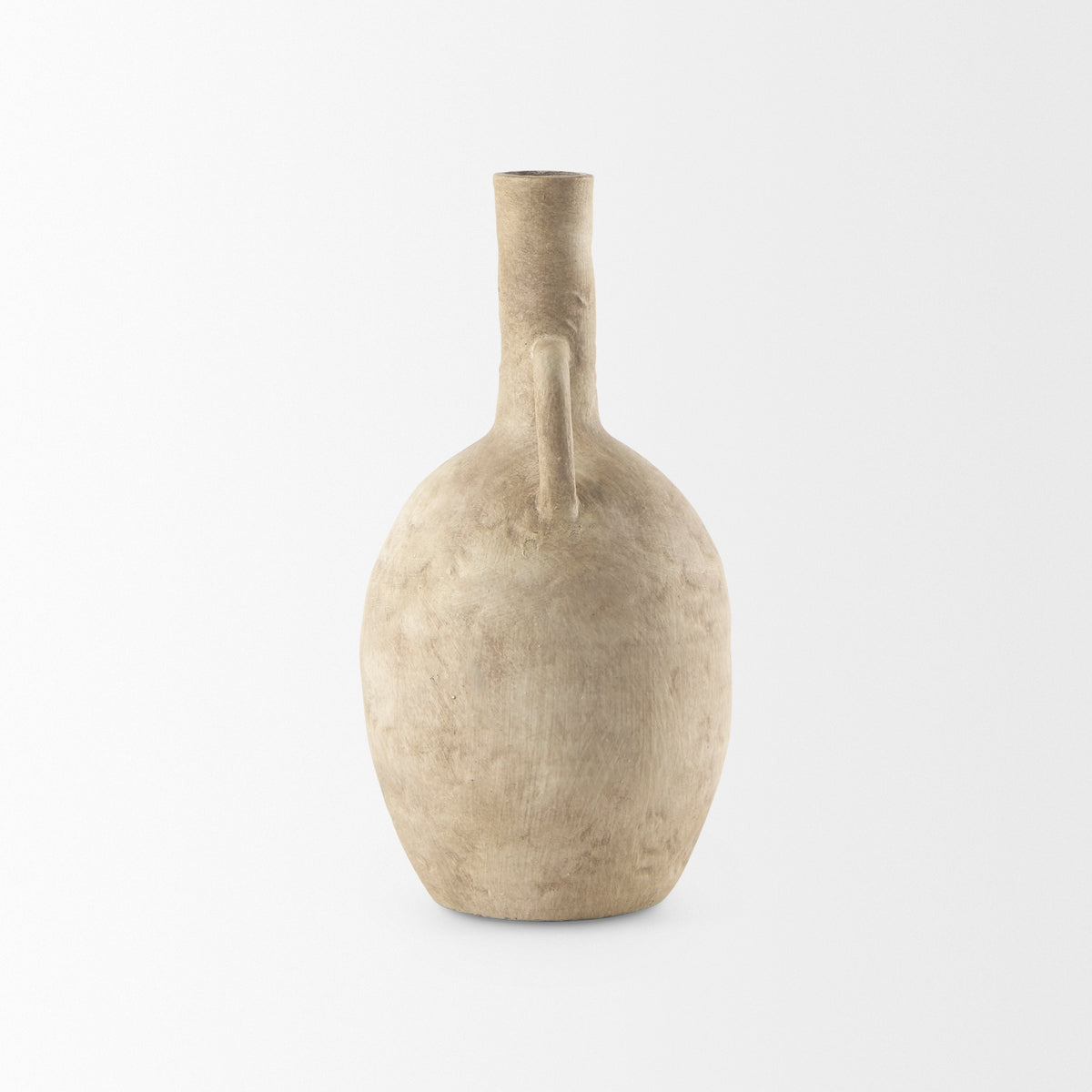 Zenni 6.1L x 6.1W x 12.0H Warm Beige Ceramic Vase-Vase-DECOROLALA