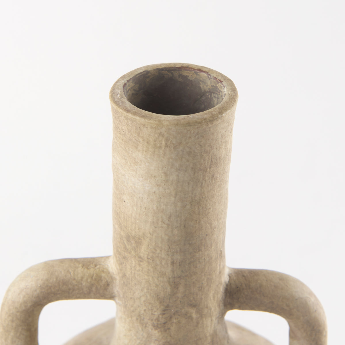 Zenni 6.1L x 6.1W x 12.0H Warm Beige Ceramic Vase-Vase-DECOROLALA