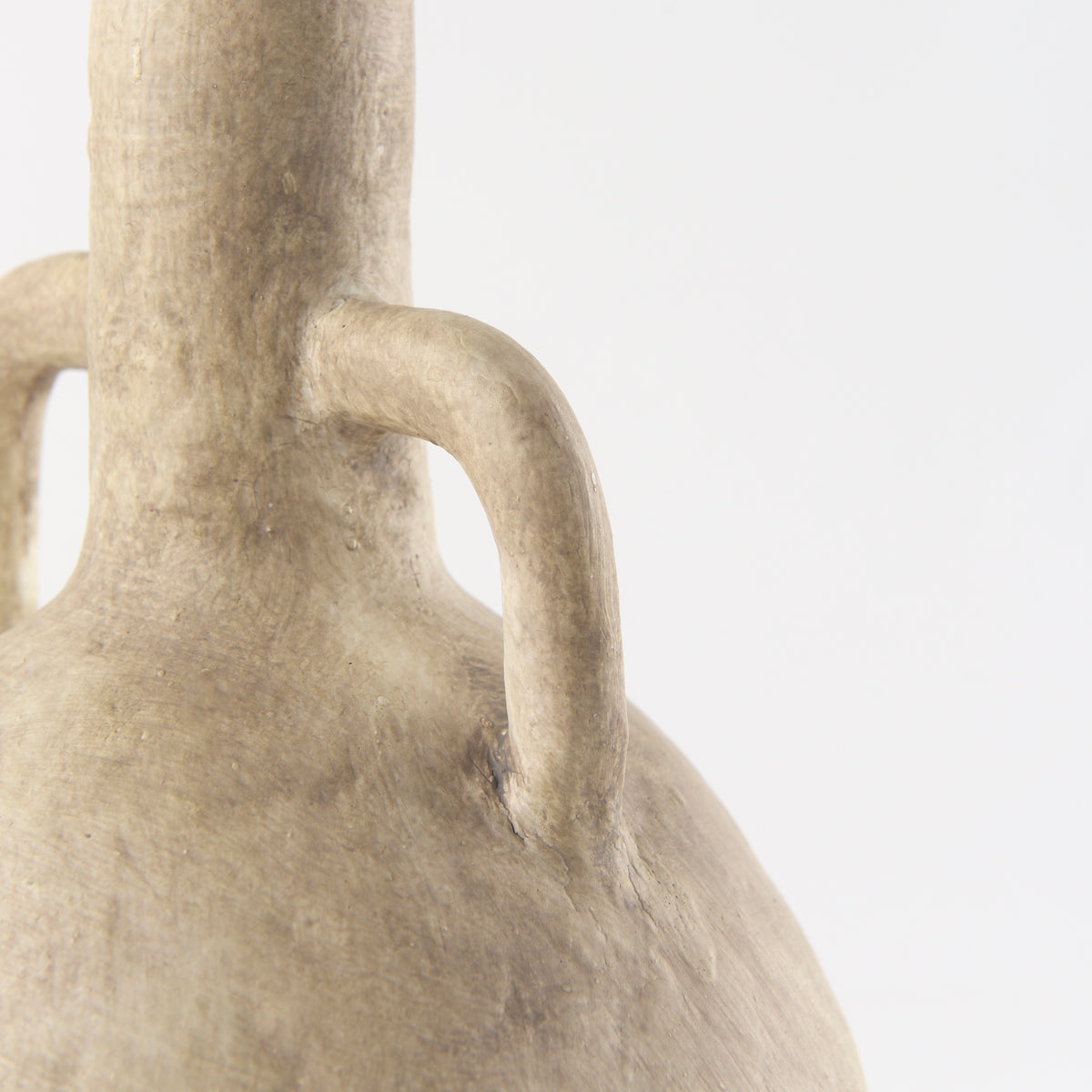 Zenni 6.1L x 6.1W x 12.0H Warm Beige Ceramic Vase-Vase-DECOROLALA