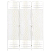 3 Panel Folding Room Divider, Portable Privacy Screen, Wave Fiber Room Partition for Home Office, White