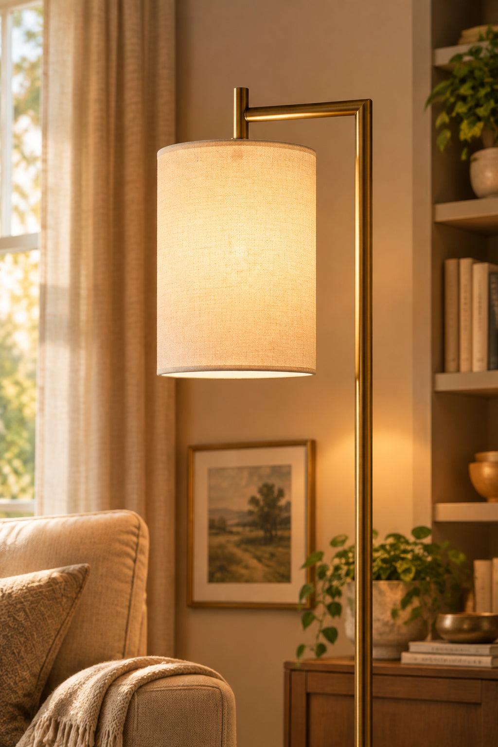 Zion Floor Lamp - Antique Brass-Lighting-DECOROLALA