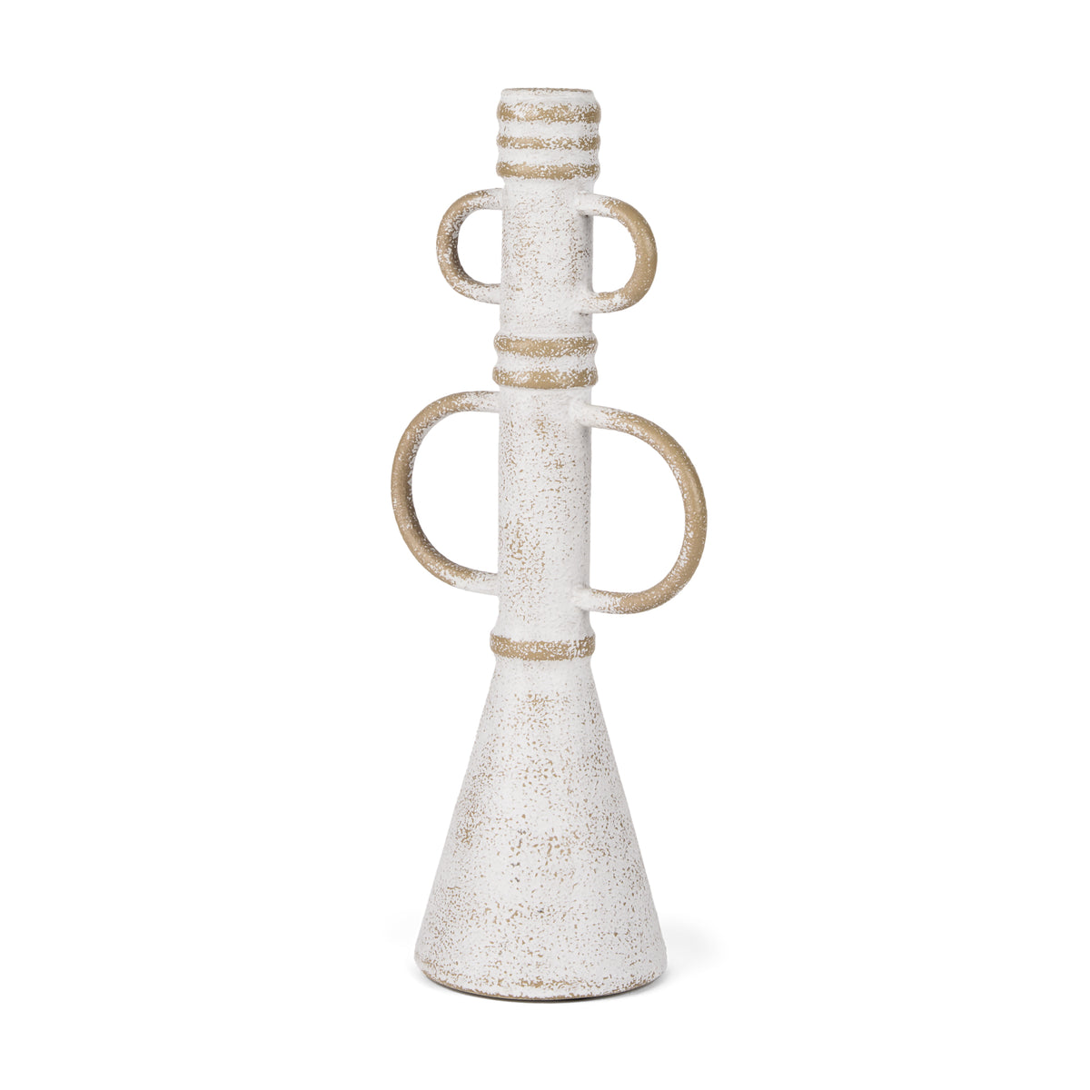 Ziva Large Sculptural Object - Distressed White Metal-Objects-DECOROLALA