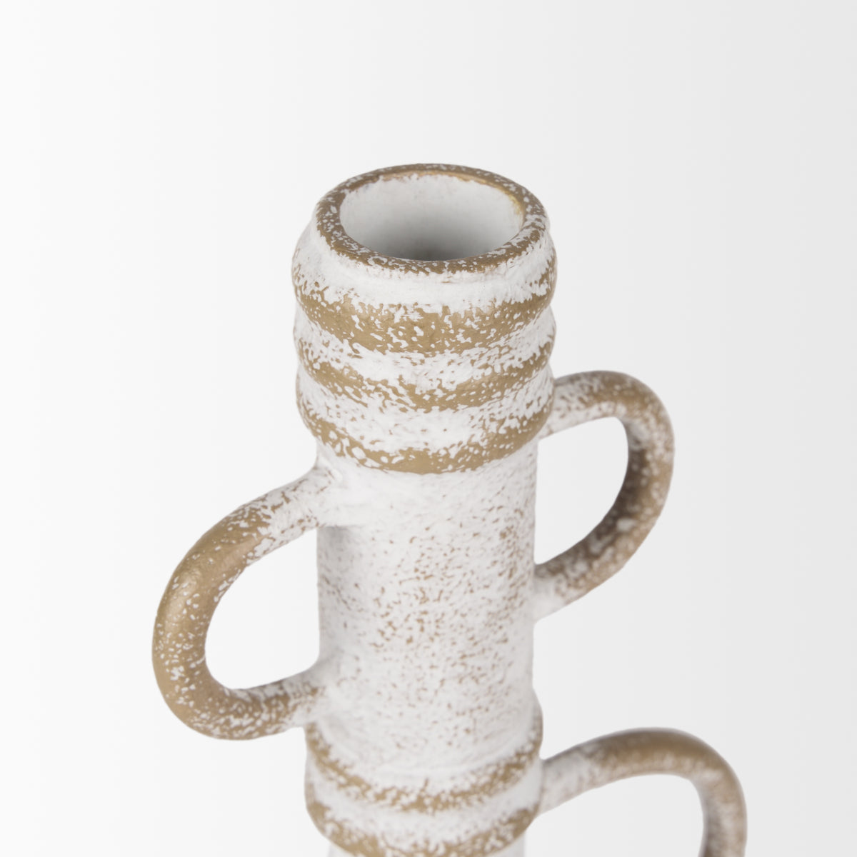 Ziva Large Sculptural Object - Distressed White Metal-Objects-DECOROLALA