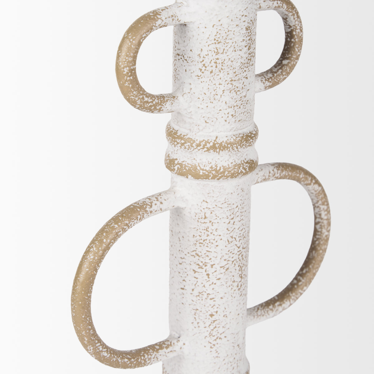Ziva Large Sculptural Object - Distressed White Metal-Objects-DECOROLALA