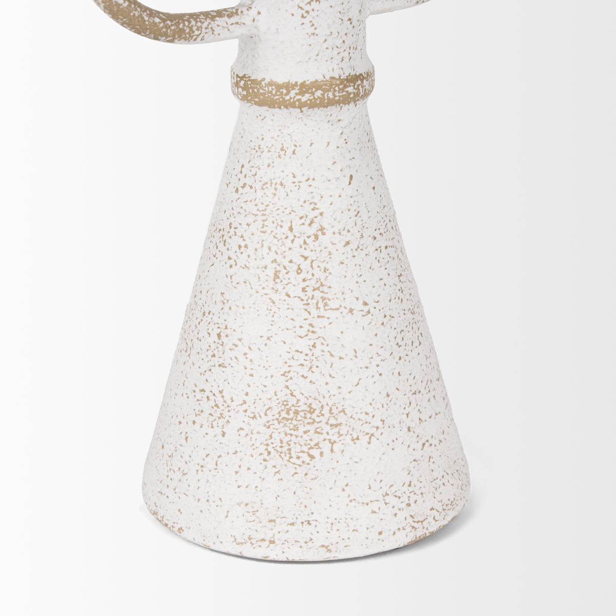 Ziva Large Sculptural Object - Distressed White Metal-Objects-DECOROLALA