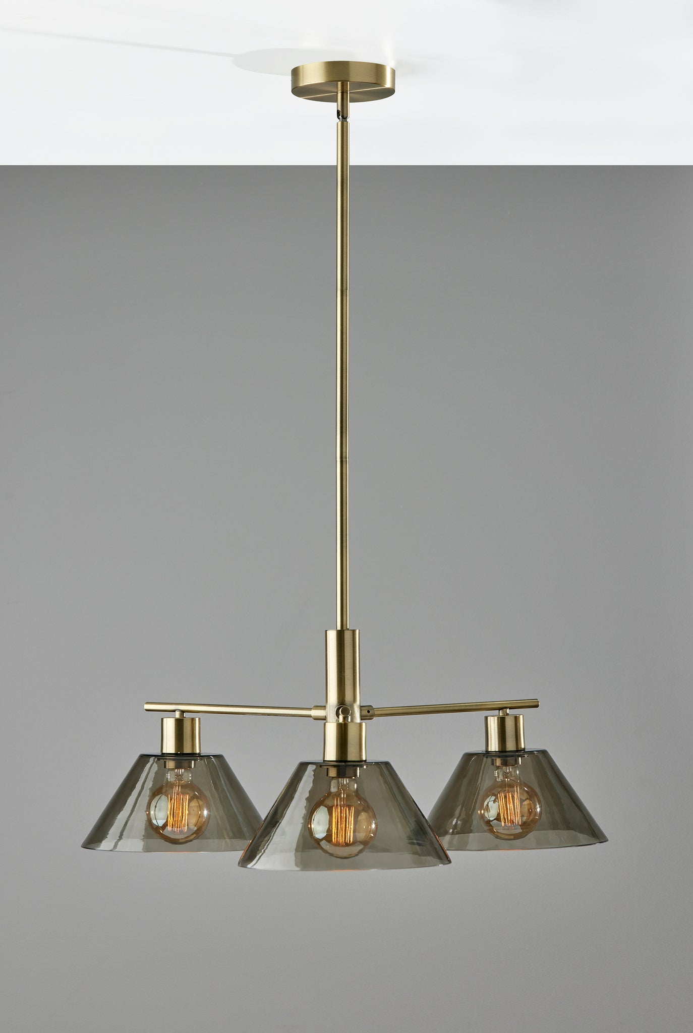 Zoe 3-Light Chandelier Vintage Brass Adjustable-Lighting-DECOROLALA