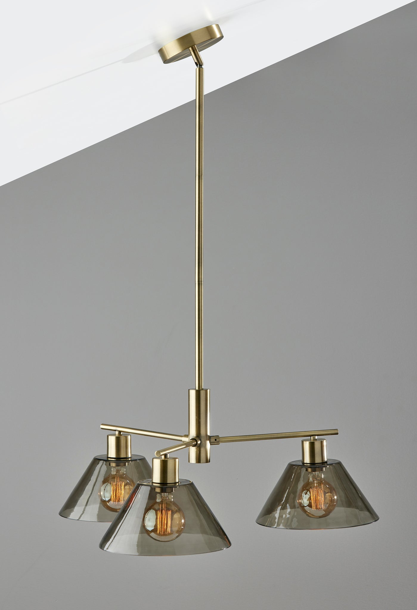 Zoe 3-Light Chandelier Vintage Brass Adjustable-Lighting-DECOROLALA