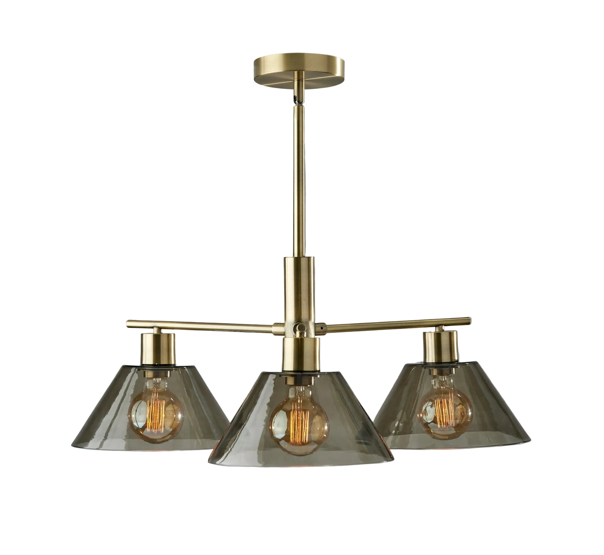 Zoe 3-Light Chandelier Vintage Brass Adjustable-Lighting-DECOROLALA