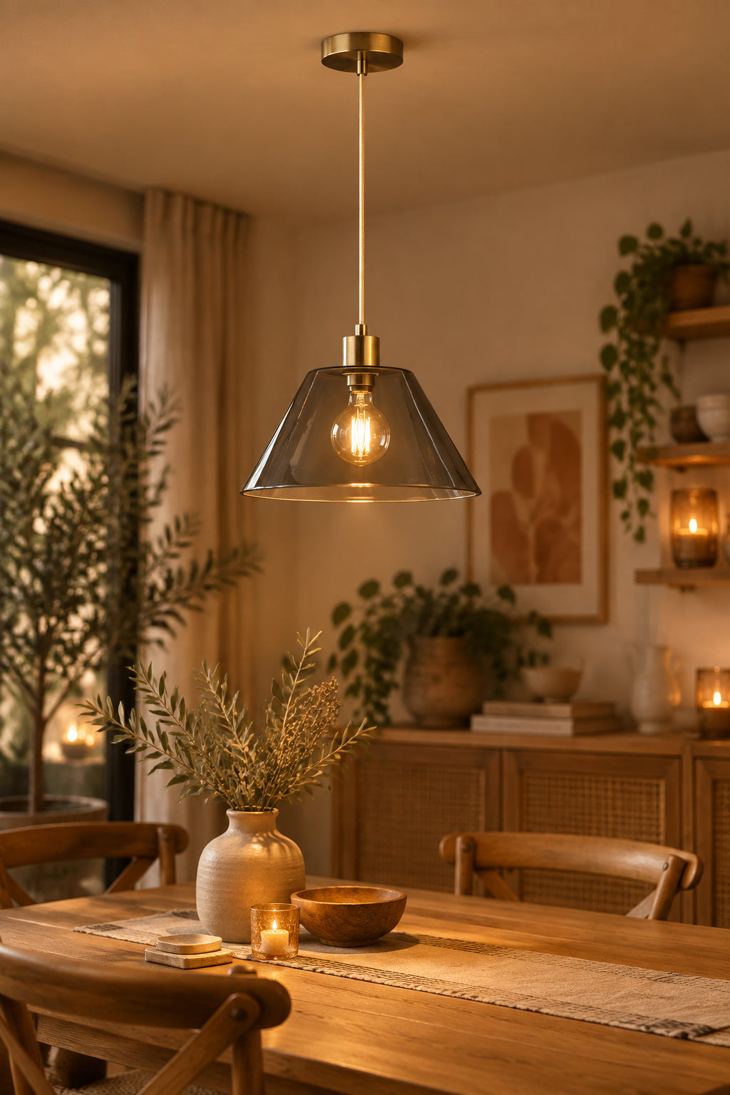 Zoe Pendant Lamp - Vintage Brass-Lighting-DECOROLALA