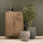 Zuma 27.2L x 18.1W x 24.4H Light Gray Ceramic Floor Vase-Vase-DECOROLALA