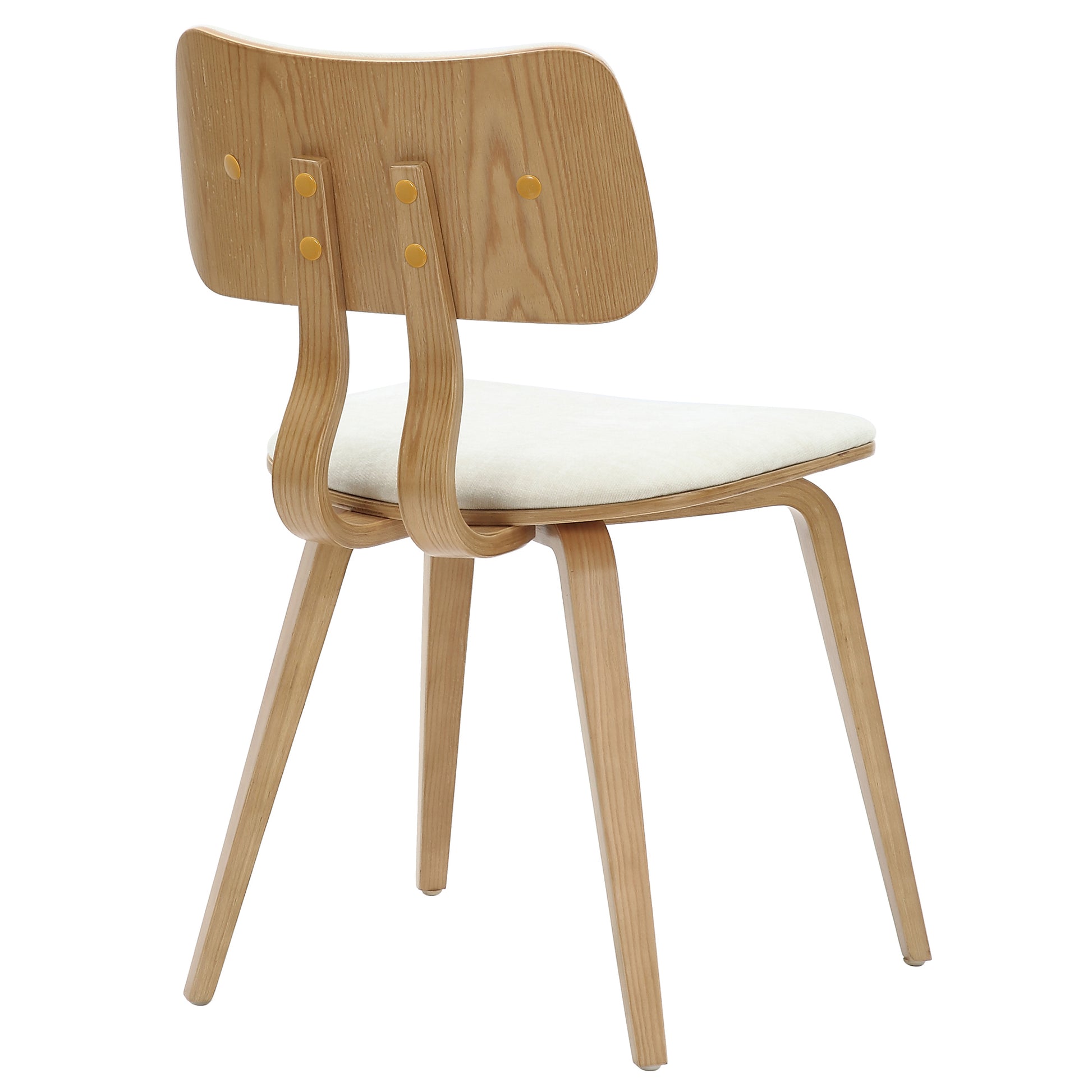 Zuni Mid-Century Modern Side Chair - Beige Fabric Natural Wood-DECOROLALA