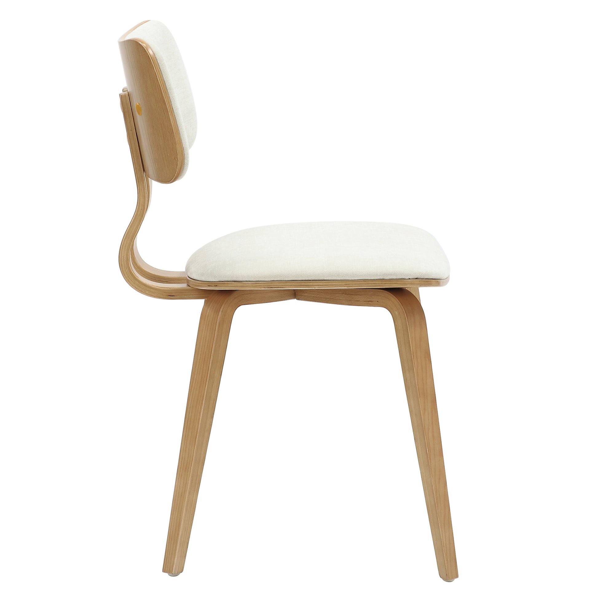 Zuni Mid-Century Modern Side Chair - Beige Fabric Natural Wood-DECOROLALA