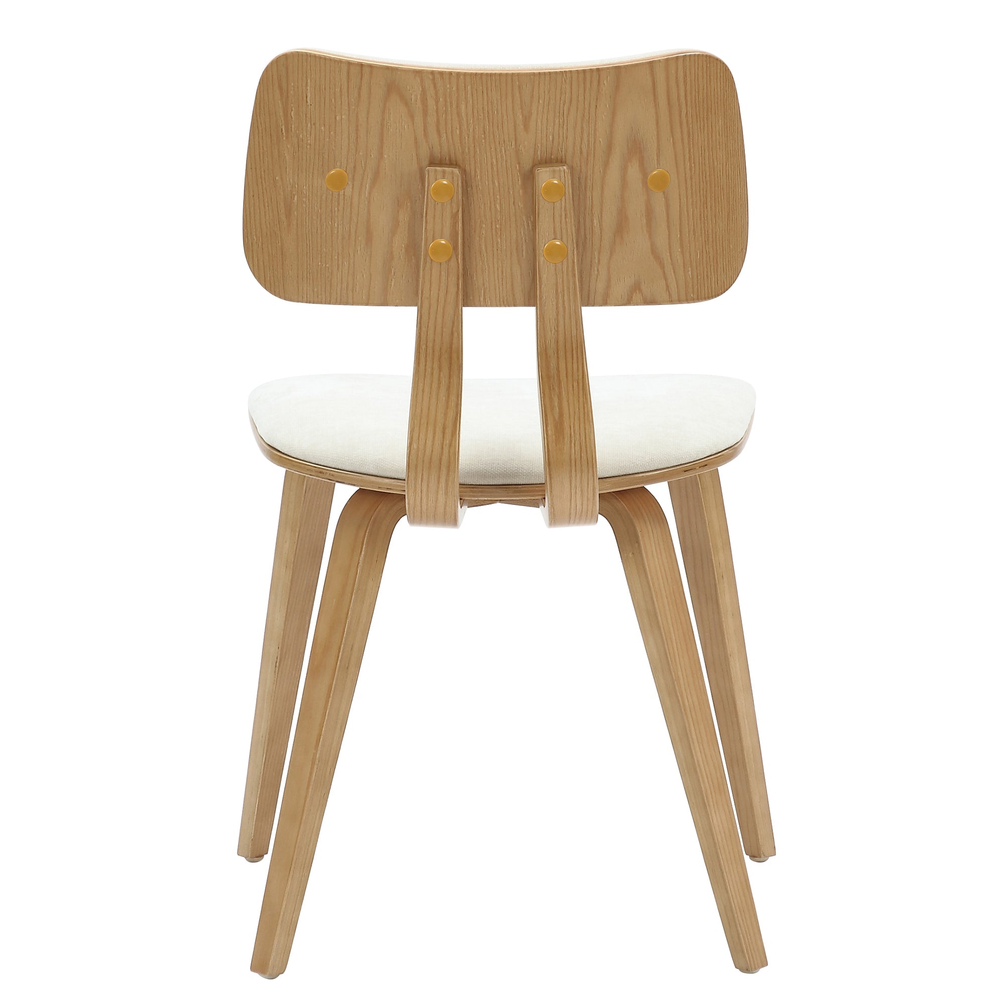 Zuni Mid-Century Modern Side Chair - Beige Fabric Natural Wood-DECOROLALA