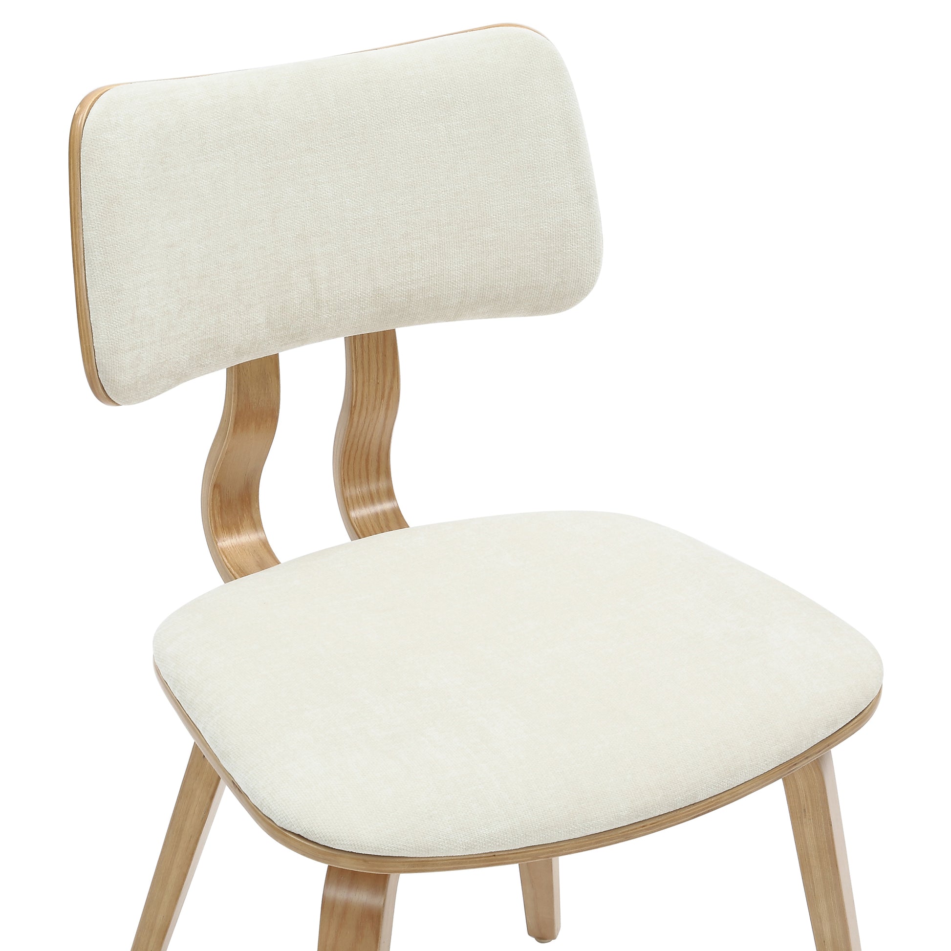 Zuni Mid-Century Modern Side Chair - Beige Fabric Natural Wood-DECOROLALA