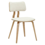 Zuni Mid-Century Modern Side Chair - Beige Fabric Natural Wood-DECOROLALA