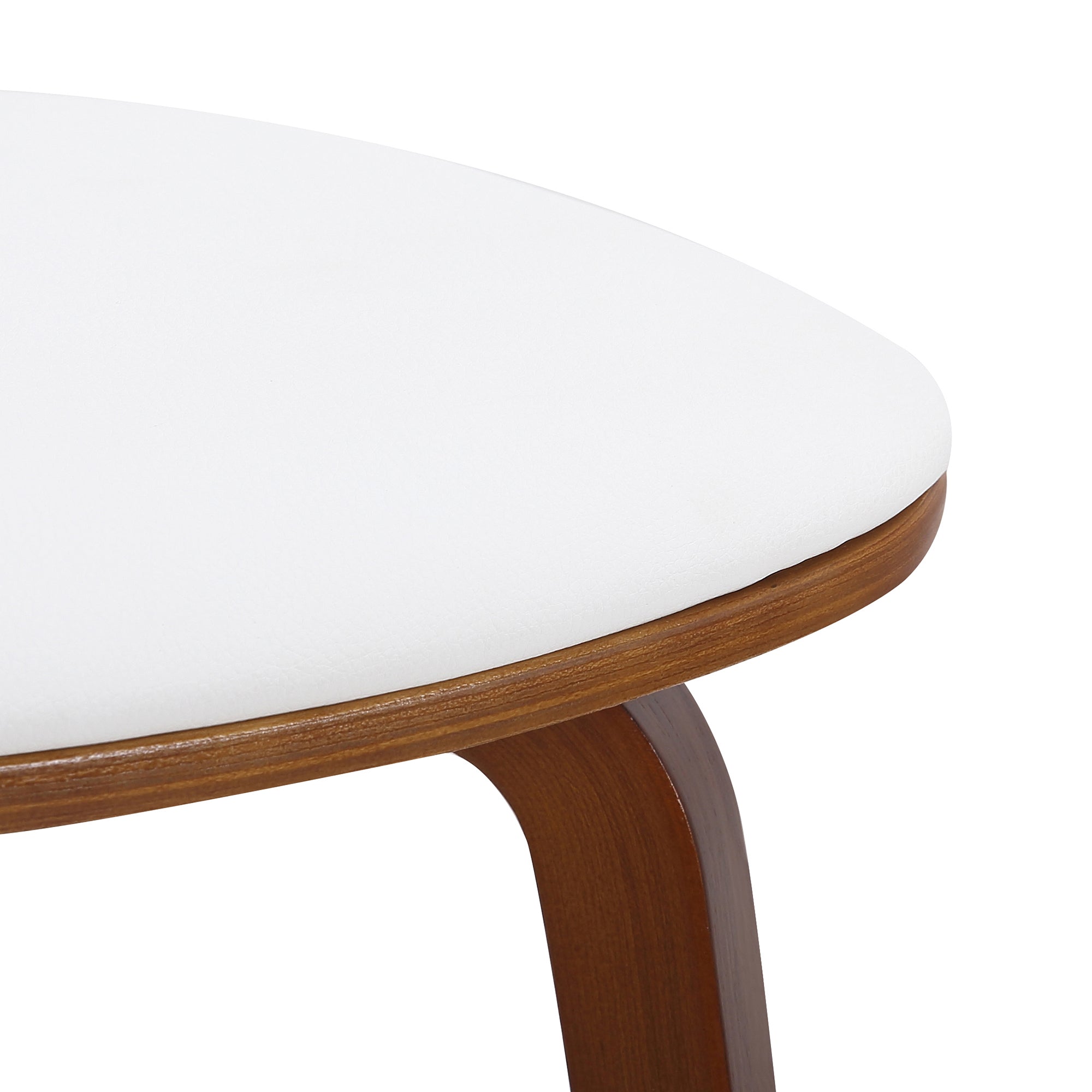 Zuni Mid-Century Modern Side Chair - White PU Walnut Finish-DECOROLALA