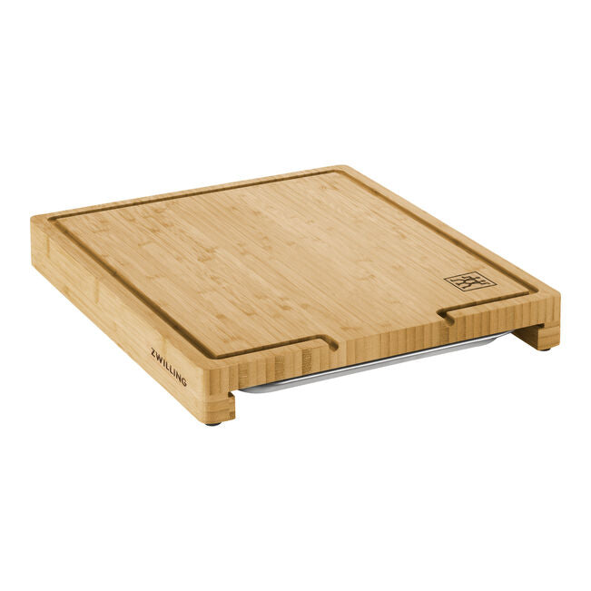 Zwilling BBQ+ Bamboo Cutting Board - Stainless Steel Tray-Cutting Board-DECOROLALA